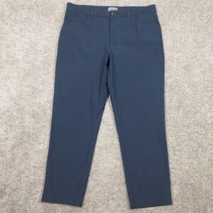 VRST Pants Mens 36x30 Blue Solid Athletic Tapered Performance Golf Chinos Zip
